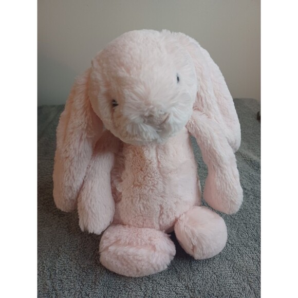 jellycat london plush animal stuffed toy soft pink rabbit rattle 11" - Picture 1 of 8